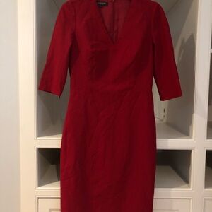 Lafayette 148 New York Scarlet Long Sleeve Dress